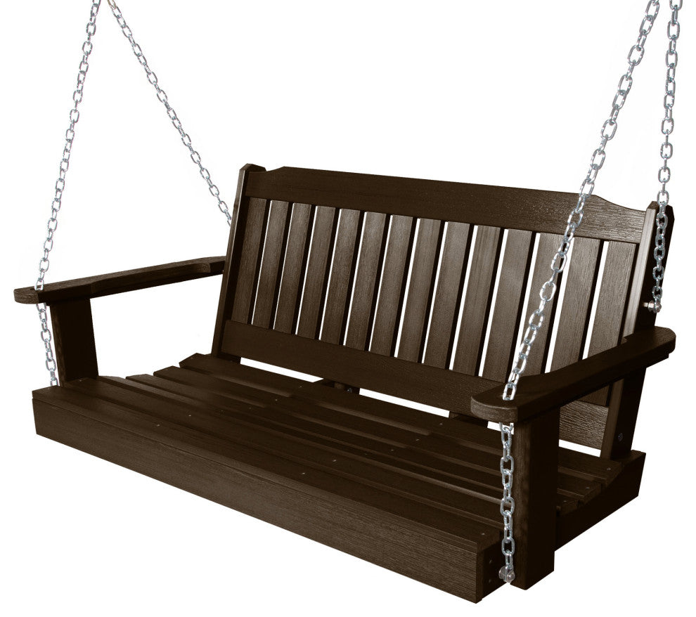 Linden Porch Swing 4', Brown