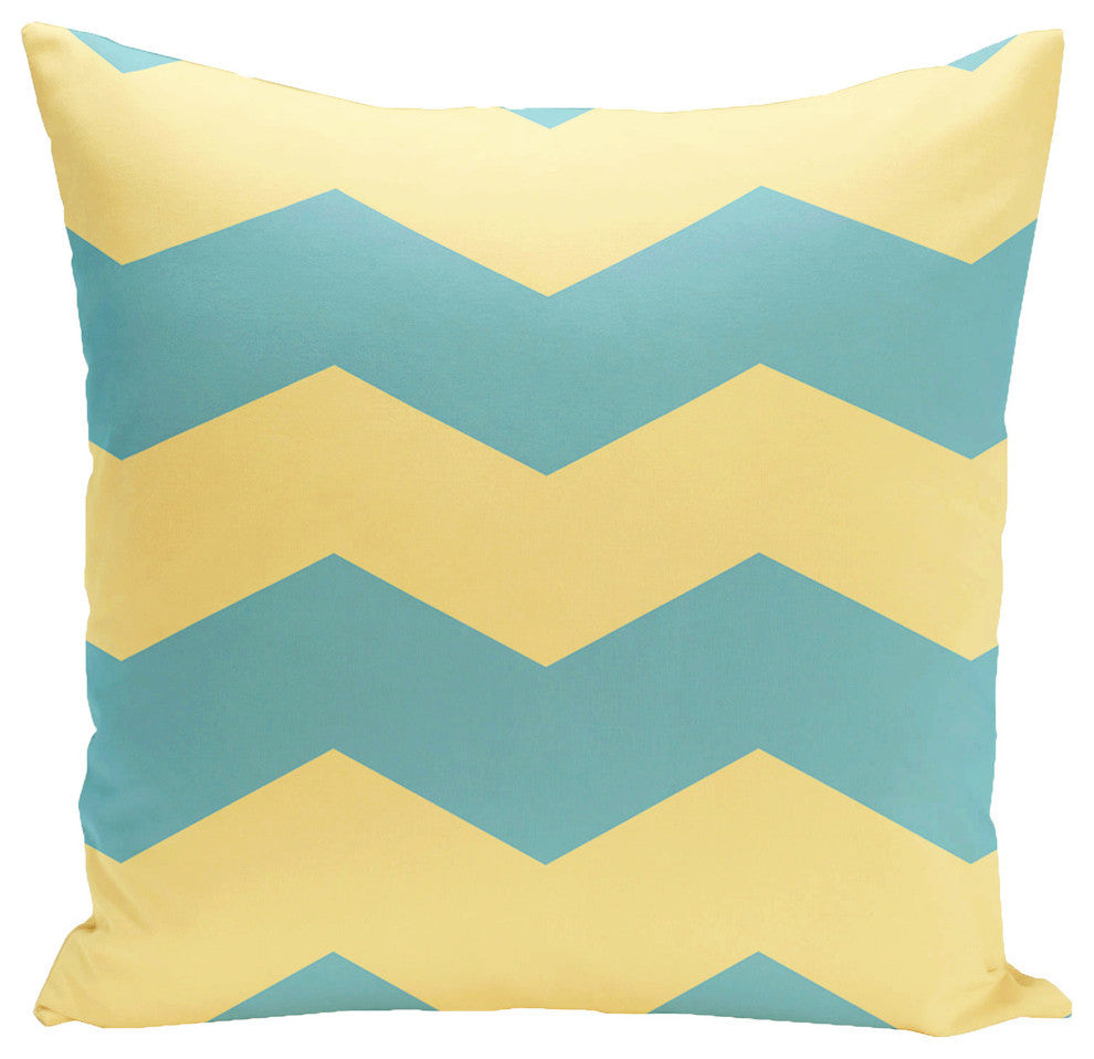 Geometric Decorative Pillow, Bahama Lemon, 16"x16"