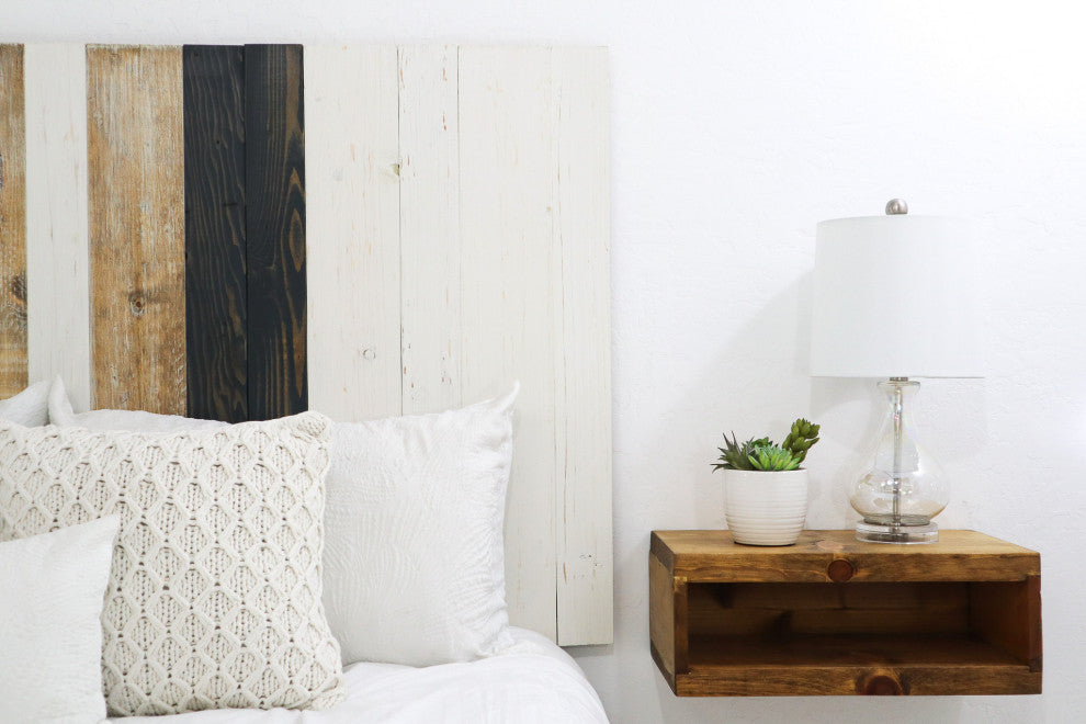 Handcrafted Headboard, Leaner Style, Gray Satin Sash, Queen