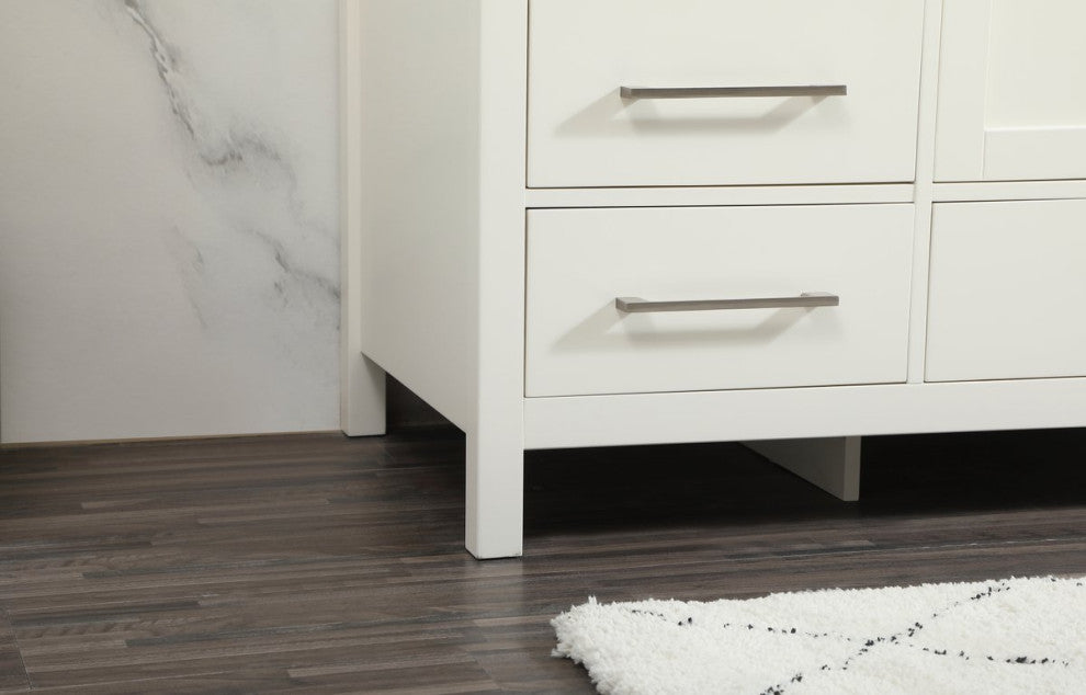 Isabel Single Bathroom Vanity, White, 60", Without Backsplash