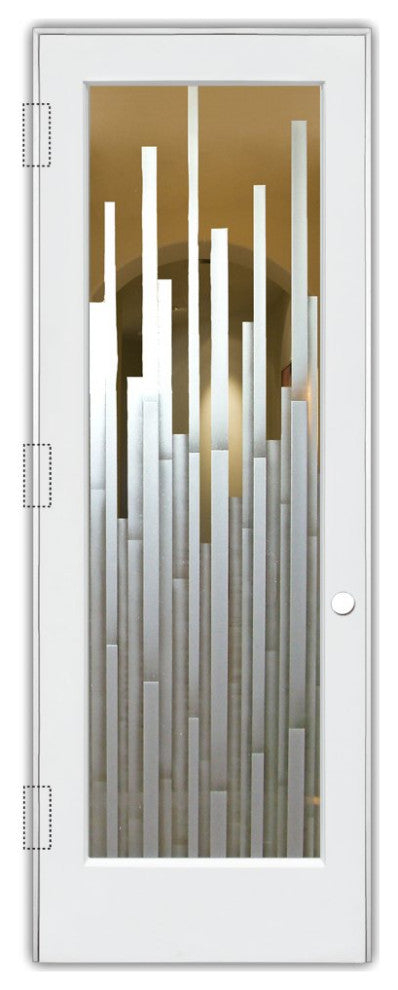 Interior Prehung Door or Interior Slab Door - Mosaics - Primed - 24" x 80" -...