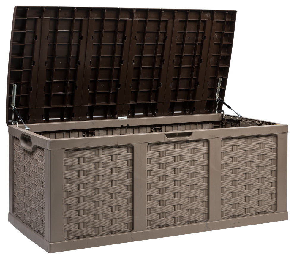 Starplast 153 Gallon Plastic Deck Box, Mocha Brown