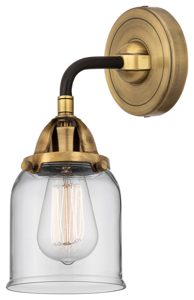 Small Bell Sconce, Black Antique Brass, Clear, Clear