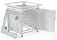 LeisureMod Walbrooke White Patio Conversation Set With Fire Pit, Light Gray