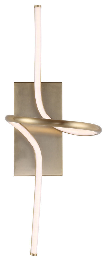 Sketch 9" Minimalist Metal Integrated LED Vanity Light Sconce, Gold