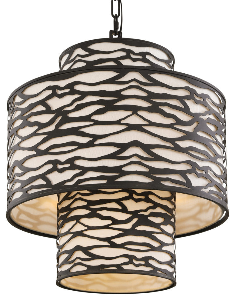 Varaluz-348P04CB-Four Light Pendant Carbon Black