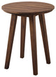 20" Acacia Wood Outdoor Round Side Table - Dark Brown