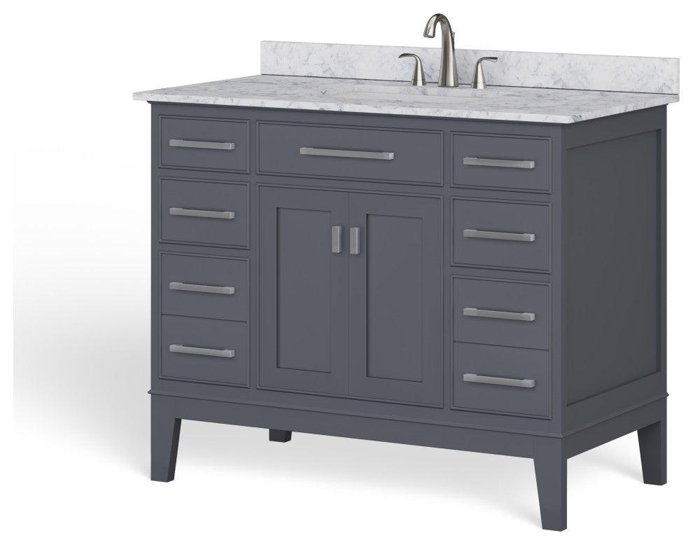Fairmont Bathroom Vanity, Single Sink, 42", Maple Gray, Freestanding