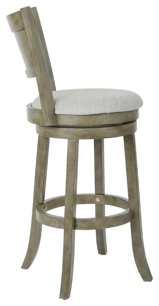 Swivel Stool 30" With Solid Back, Antique Gray