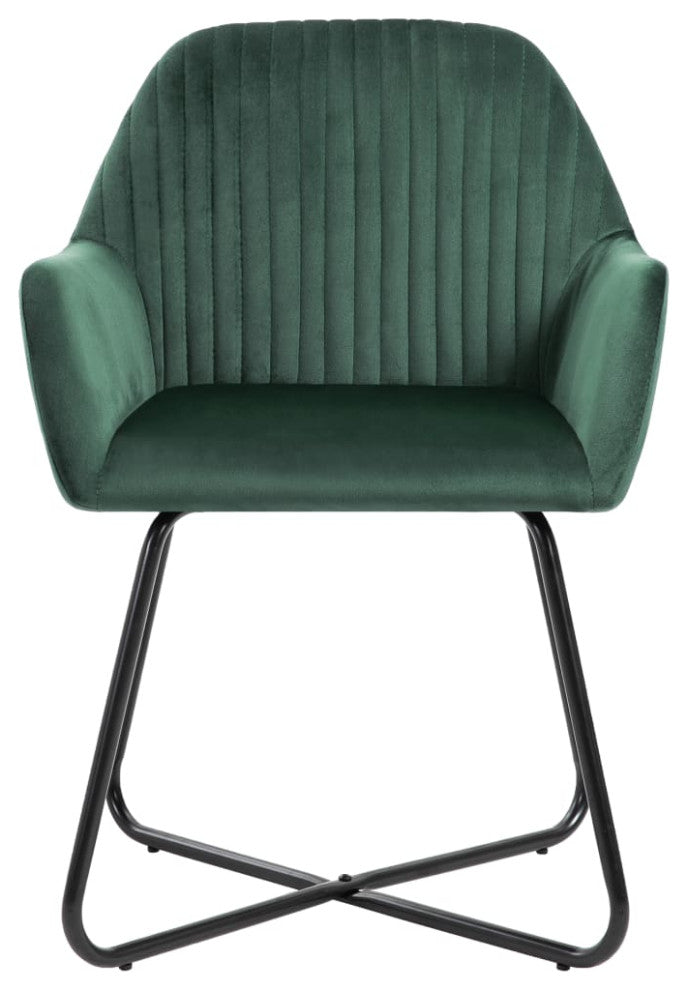 vidaXL Dining Chairs 2 pcs Green Velvet