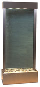 Harmony River Center Mount Water Fountain, Blue Glass, Stainless Steel, Lit Hood