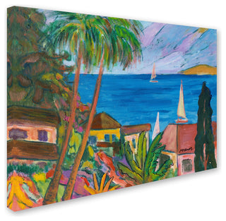 'Three Sails on the Pacific' Canvas Art by Manor Shadian