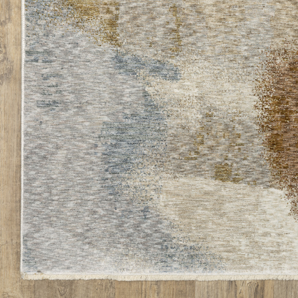 Harlan Modern Abstract Odyssey Polyester Area Rug 6'7" x 9'6"