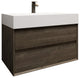 MAX 36" Floating Bath Vanity With Acrylic Sink, Gray Oak