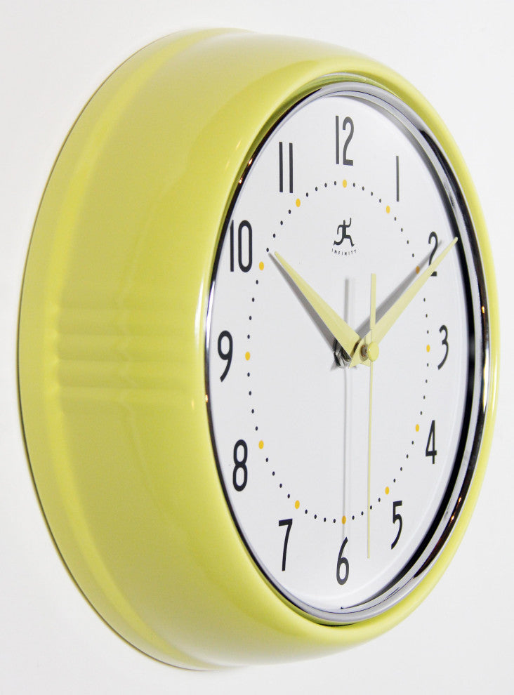 Infinity Instruments Retro Kitchen Vintage 50s Wall Clock, Aura