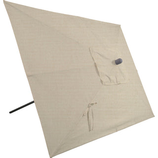 10'x6.5' Rectangular Auto Tilt Market Umbrella, Grey Frame, Sunbrella, Antique B