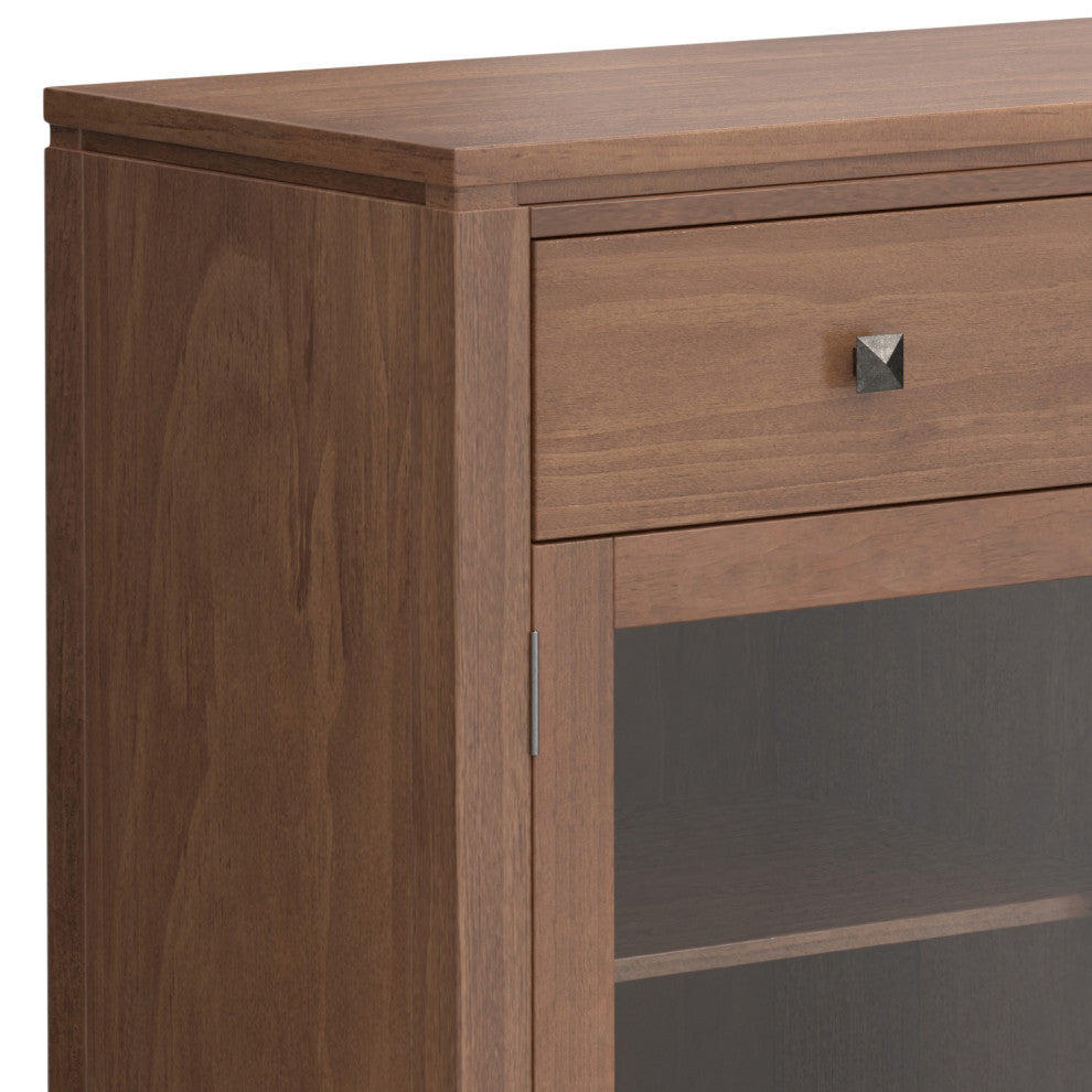 Cosmopolitan Solid Wood Sideboard Buffet, Medium Saddle Brown