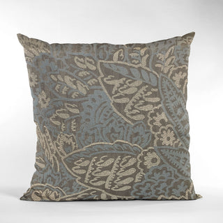 Plutus Blue Festive Jacquard Luxury Throw Pillow, 22"x22"
