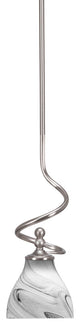 Capri 1-Light Mini Pendant with Hang Straight Swivel, Brushed Nickel/Onyx Swirl