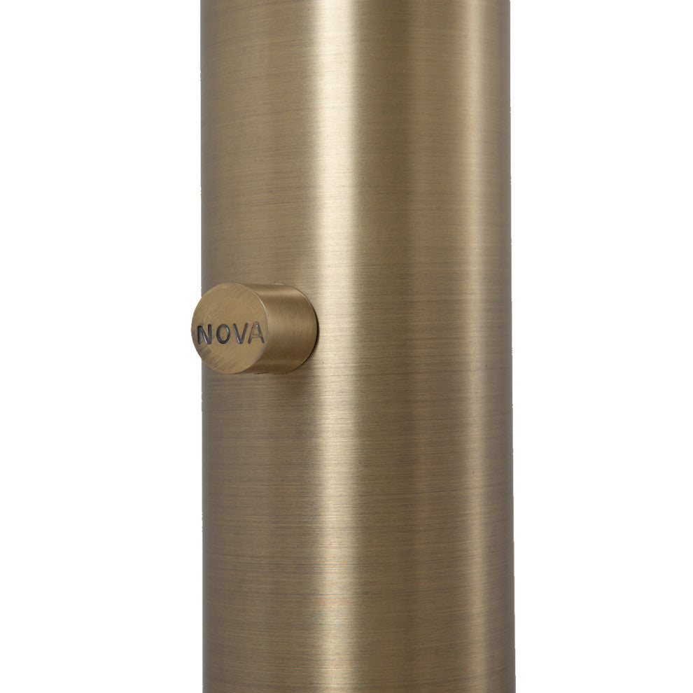 Rancho Mirage Light Arc Floor Lamp -Matte Black & Gold Leaf Shade, Dimmer Switch