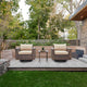 Outdoor Swivel Rocker Patio Chair Rattan Conversation Sets with Coffee Table, Coffee