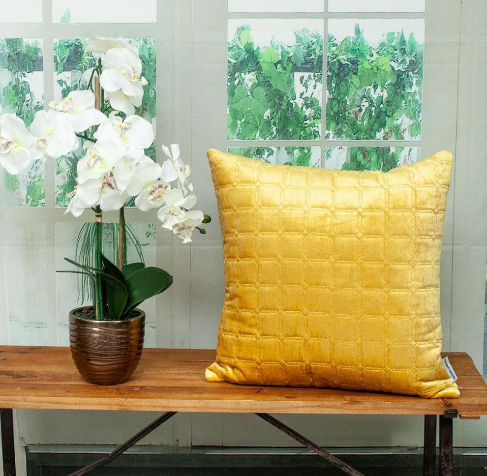 Parkland Collection Marrisa Yellow Throw Pillow