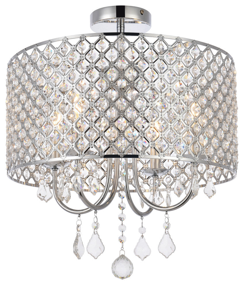 Emelia 17" Flush Mount, Chrome