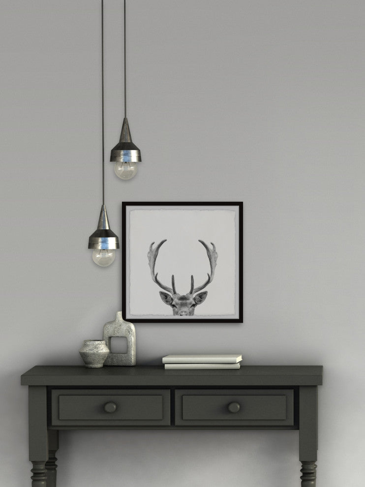 "Giant Antlers" Framed Painting Print, 24x24