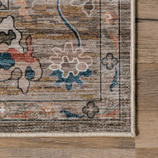Nuloom Cleora Vintage Floral Machine Washable Area Rug, Taupe 4'x6'