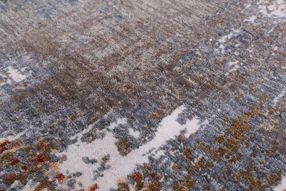 Wool and Silk Modern Hand-Knotted Rug 6' 0" X 9' 2"- Q6858