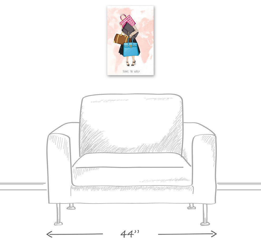 Travel The World Girl 12x18 Canvas Wall Art