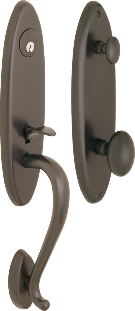 Rockwell Premium Solid Brass Entry Door 200 Series Handleset, Antique Black