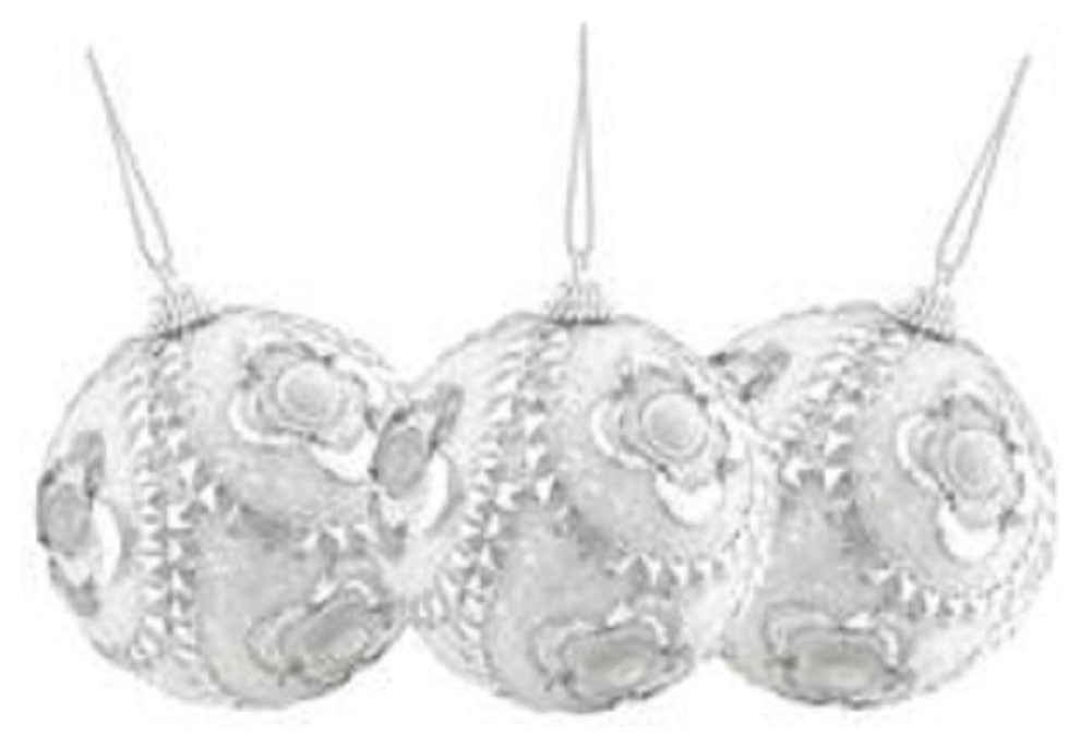 Rhinestone and Glittered Christmas Ornaments, Set of 3