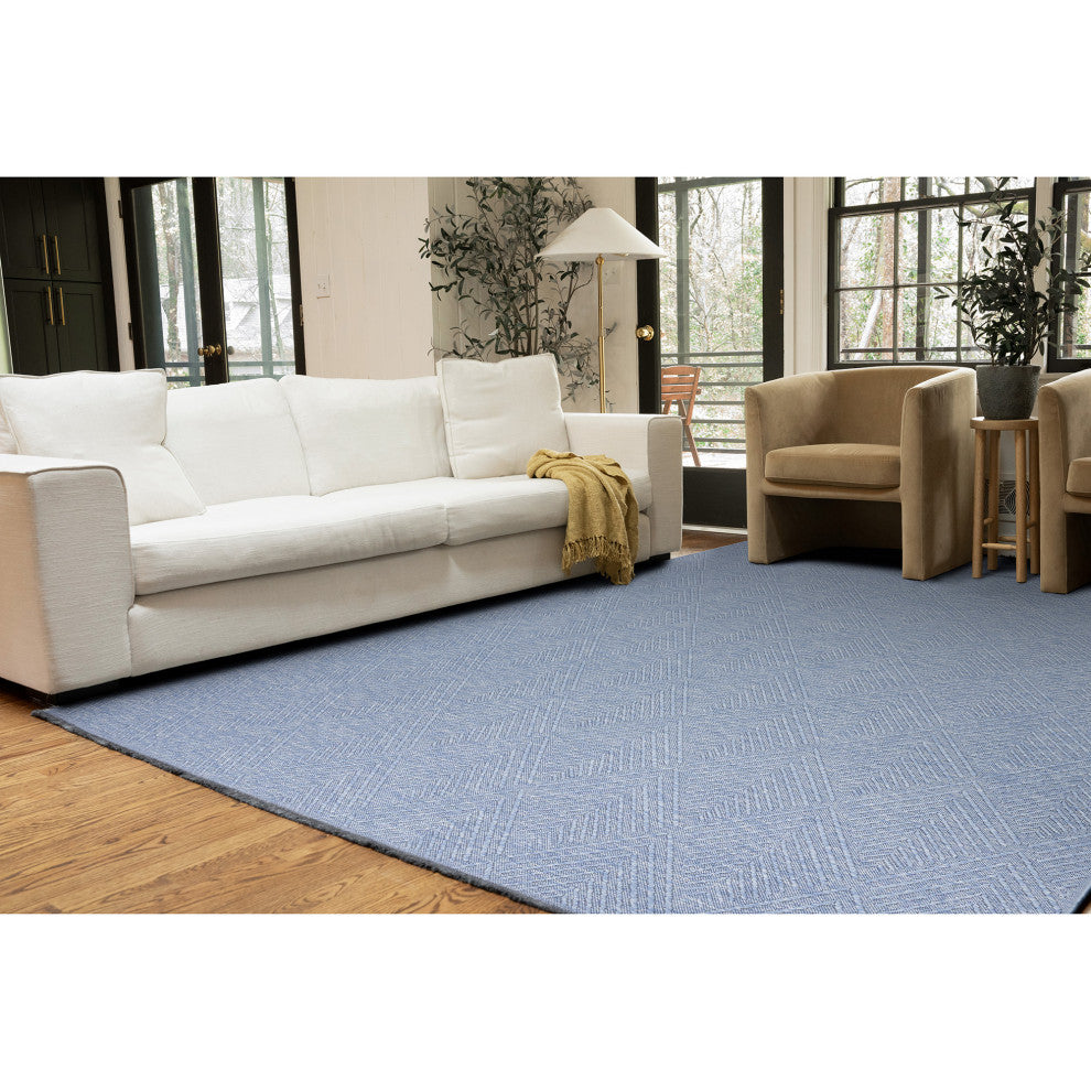 Alice Transitional Diamond Blue Azure Blue Indoor Rectangle Area Rug 8x10