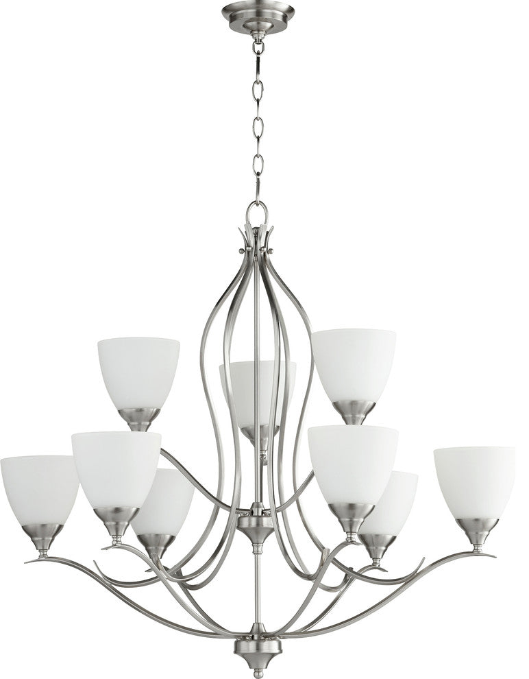 Fall Flora 9-Light Chandelier, Satin Nickel