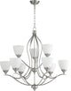 Fall Flora 9-Light Chandelier, Satin Nickel