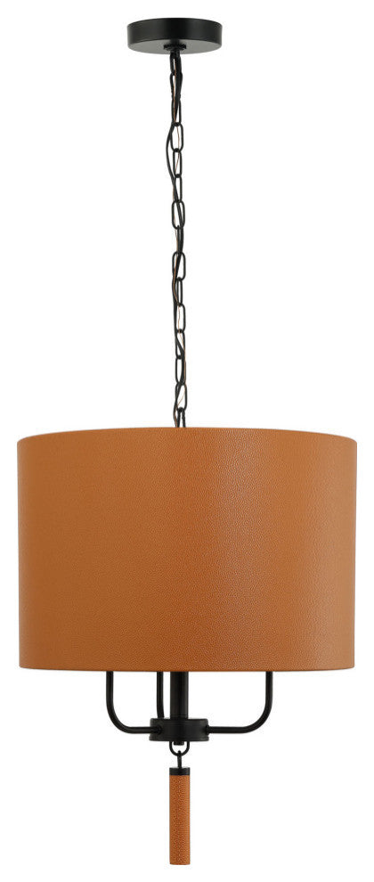 Secret Agent 3-Lt Pendant - Black/Camel Leather