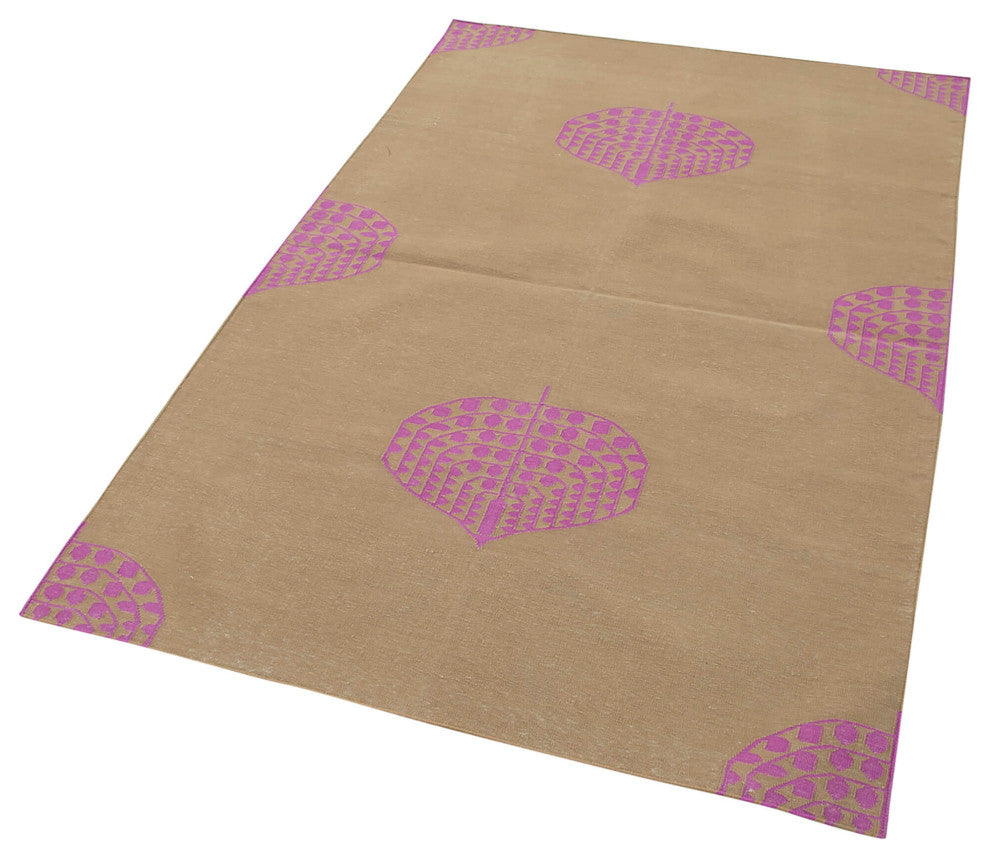 Rug N Carpet - Handmade Wool 5' 6'' x 3' 7'' Geometric Dhurrie Kilim Rug