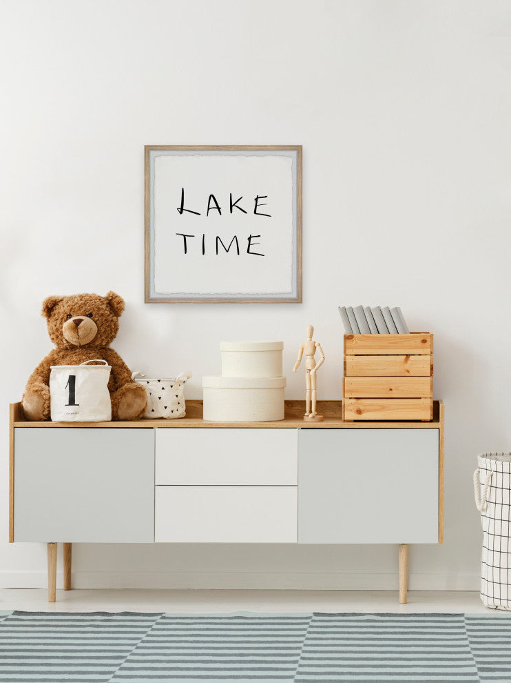 "Living on Lake Time" Framed Painting Print, 12x12