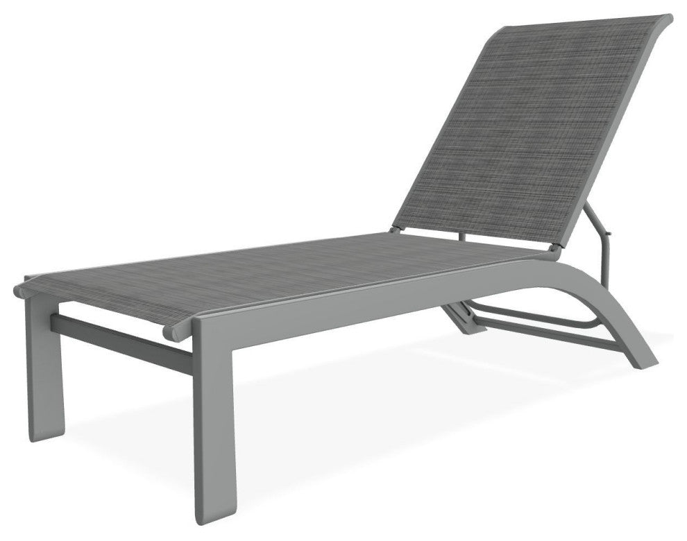 Kendall Sling Stackable Outdoor Chaise Lounge, Destiny Steel/Graphite