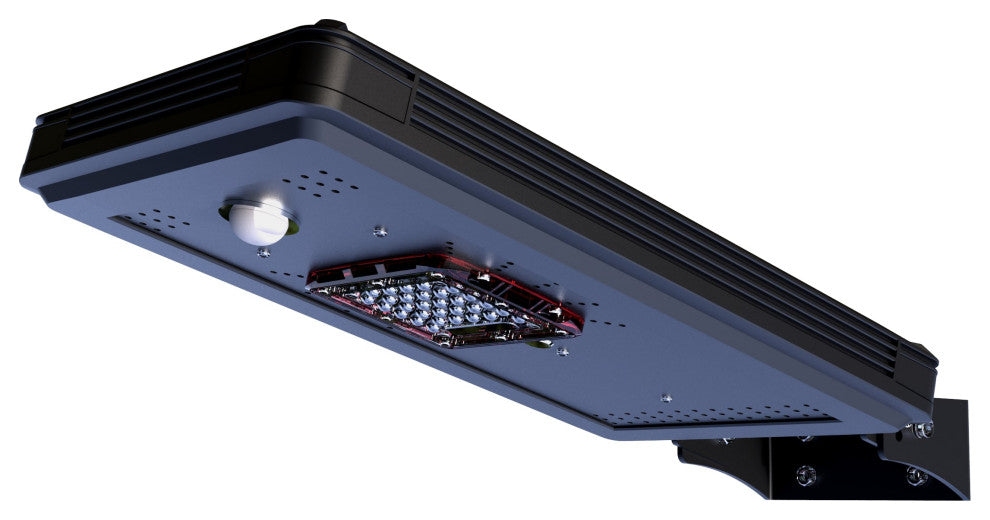 Solar Power Dusk To Dawn Black Aluminum Outdoor LED AI-Smart Sensing Light, Ee812w-Ai8