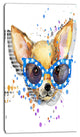 Cute Puppy with Blue Glasses, Animal Canvas Wall Art, 16"x32"