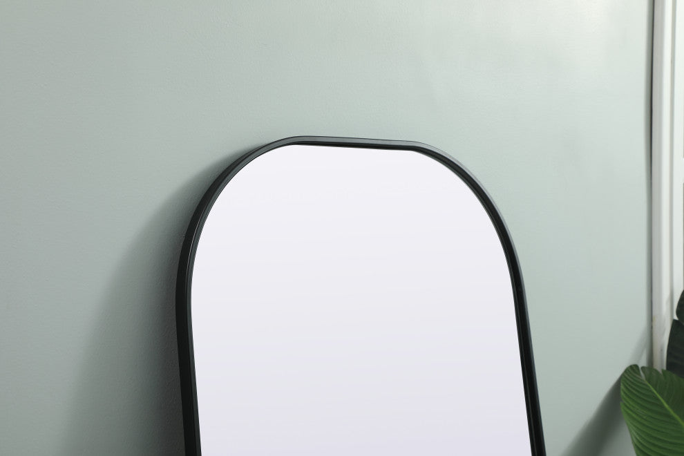 Metal Frame Arch Full Length Mirror 28X66 Inch, Black