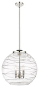 Deco Swirl Pendant, Polished Nickel, Clear Deco Swirl, Clear Deco Swirl