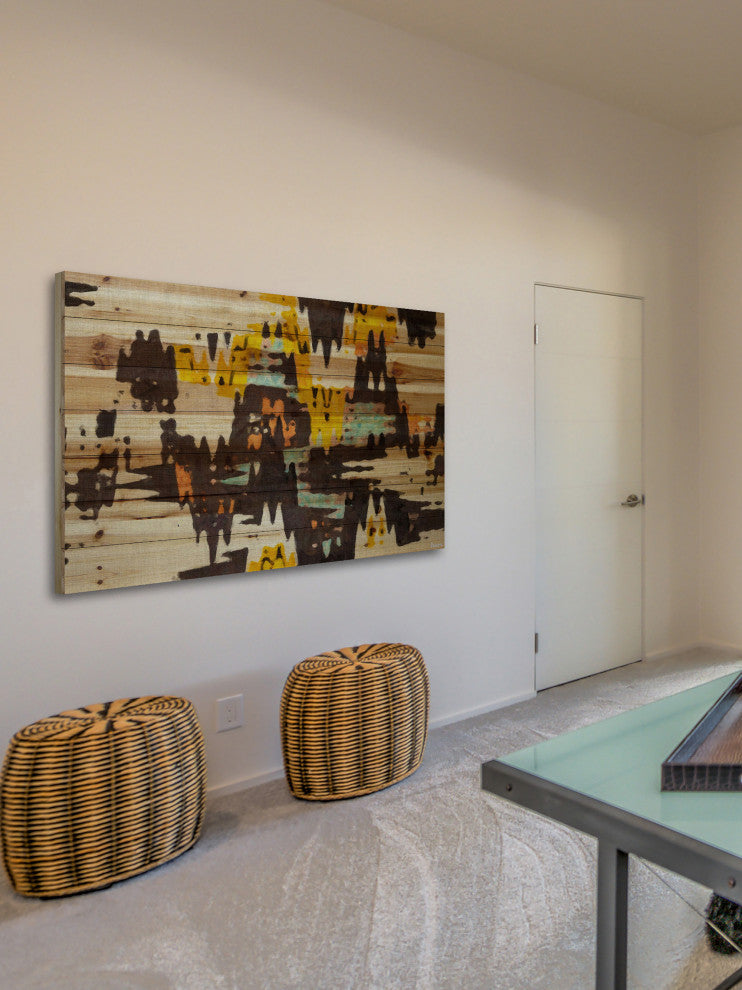 "Scandinavian Wood" Print on Natural Pine Wood, 36"x24"