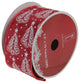 Red & White Trees Wired Christmas Craft Ribbon