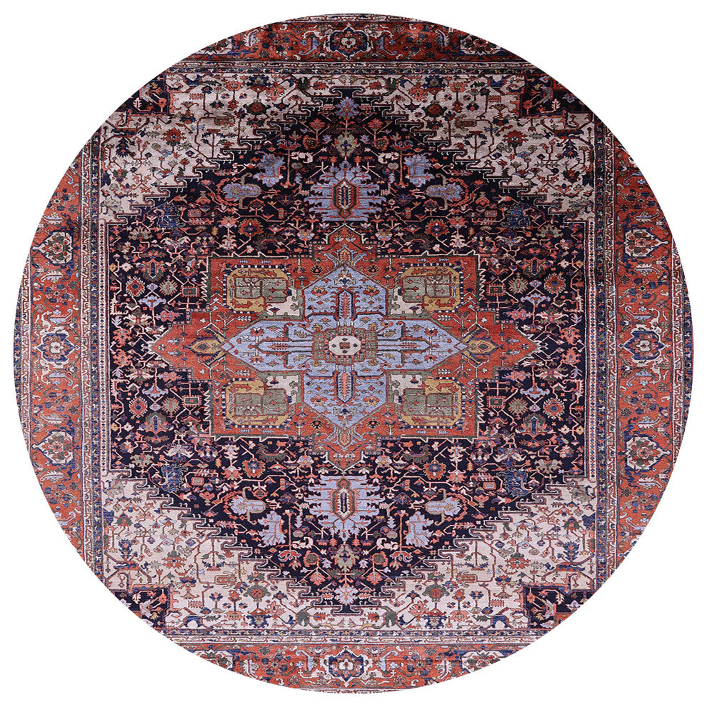 Ahgly Company Indoor Round Mid-Century Modern Area Rugs, 3' Round