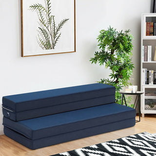 Queen Size 4'' Quart -Fold Foam Folding Mattress Futon Sleepover Sofa Bed Guest