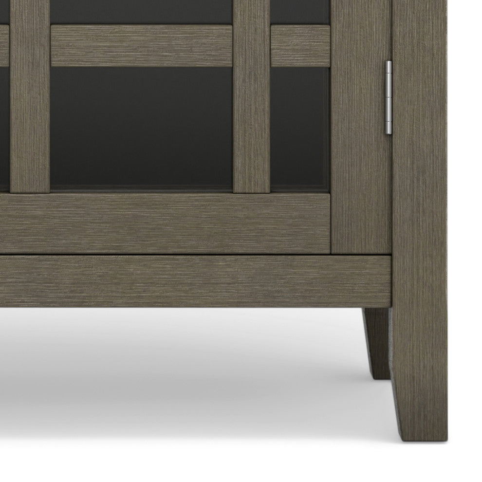 Simpli Home Bedford Wood 39" Transitional Medium Cabinet in Farmhouse Gray