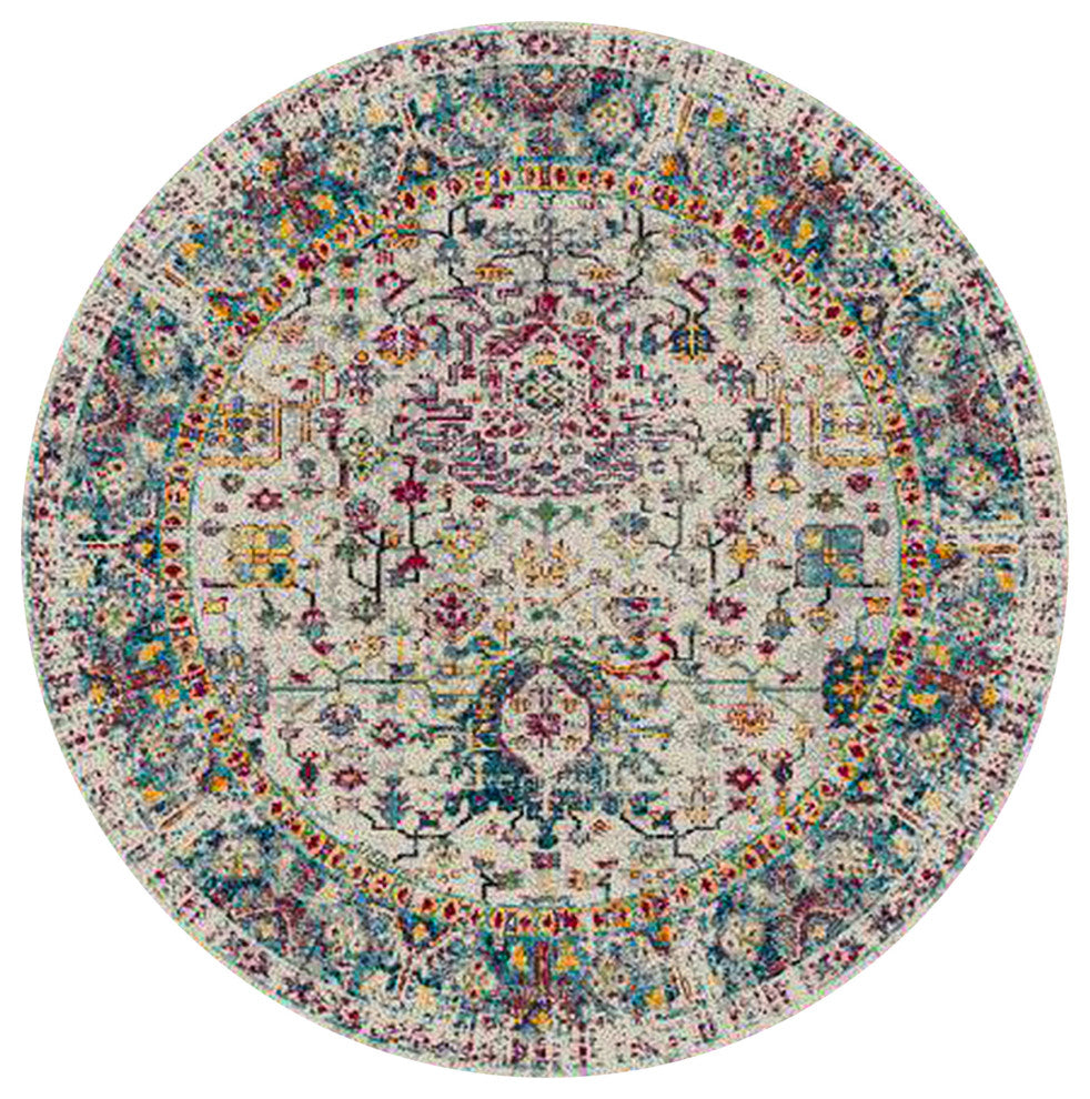 Montana Carrey Area Rug, Gray, 7'6" x 7'6"R, Bordered